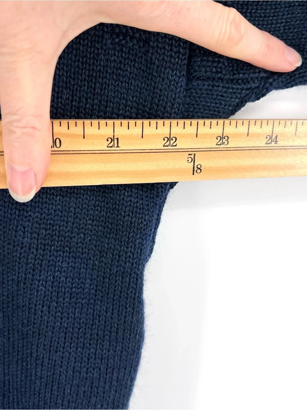 Vintage Guernsey Woollens Navy Blue Wool Fisherman Sweater Monogram K Sz L Prep